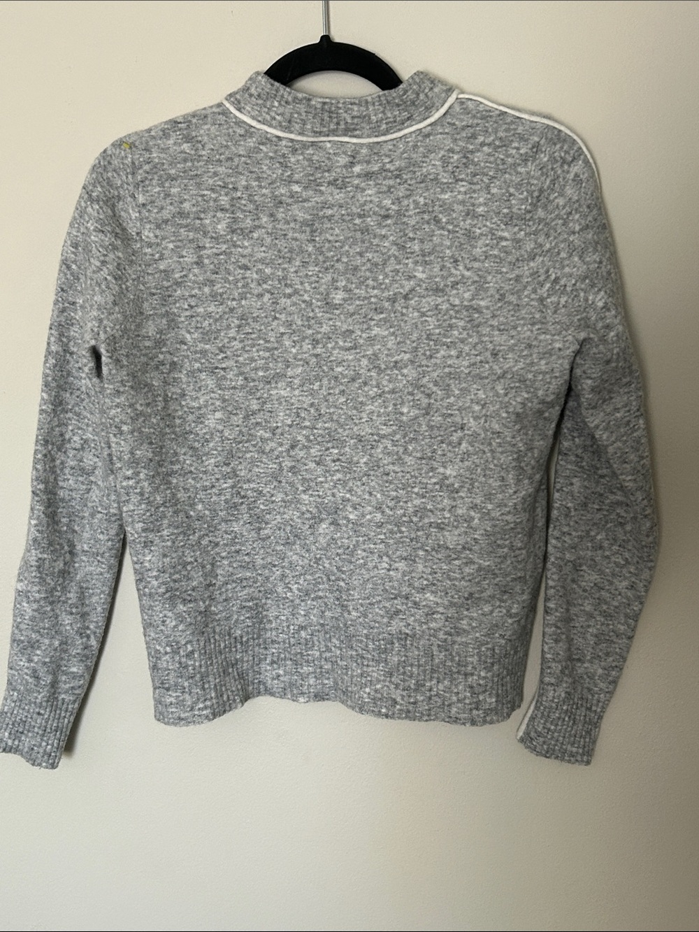 Athleta Wool Grey Turtleneck Sweater with White Piping - Picture 3 of 3